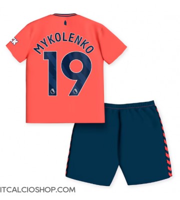 Everton Vitaliy Mykolenko #19 Seconda Maglia Bambino 2023-24 Manica Corta (+ Pantaloni corti)